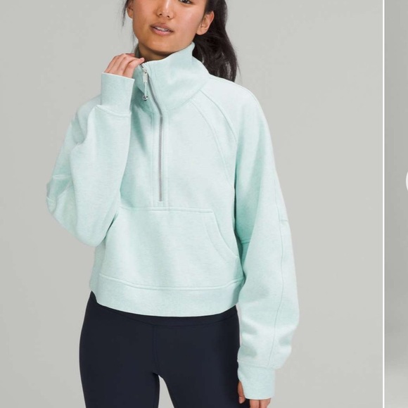 lululemon athletica Tops - Lululemon Scuba Oversized Funnel Neck Shirt
Heathered Delicate Mint m/L